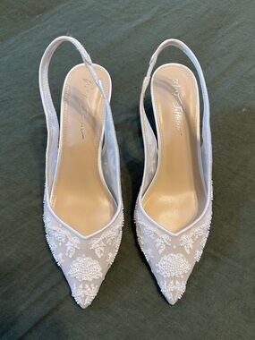 Betsey Johnson Nikki Embroidered Slingback Evening Pumps